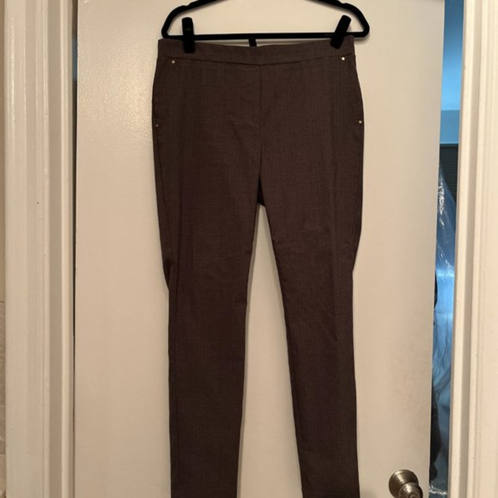 Jones of New York Dark Brown Elastic Waist Pull-On Paints (Size large)